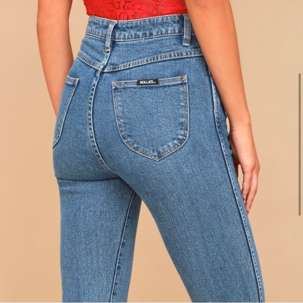 Rollas Dusters Medium Wash High-Waisted Jeans